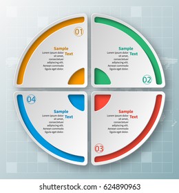 vector abstract 3d paper infographic elements.Circular infographics