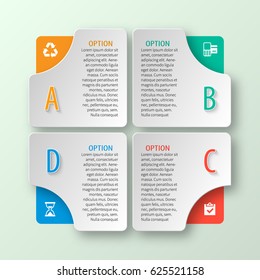 vector abstract 3d paper infographic elements.Business infographics