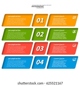 vector abstract 3d paper infographic elements.Business infographics