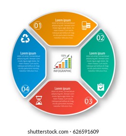 vector abstract 3d paper infographic elements.Circular infographics.