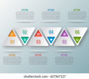 vector abstract 3d paper infographic elements.Business infographics.Triangular design