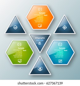vector abstract 3d paper infographic elements.Business infographics