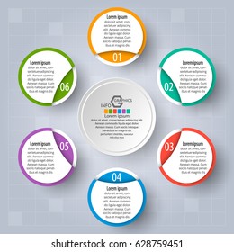 vector abstract 3d paper infographic elements.Circular infographics.