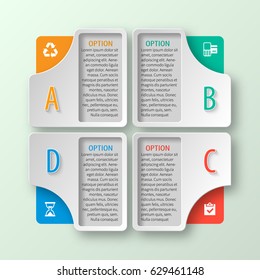 vector abstract 3d paper infographic elements.Business infographics