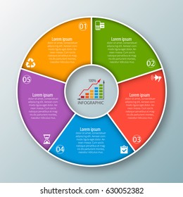 vector abstract 3d paper infographic elements.Circular infographics