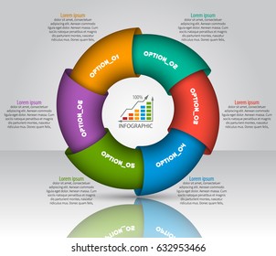 vector abstract 3d paper infographic elements.Circular infographics.
