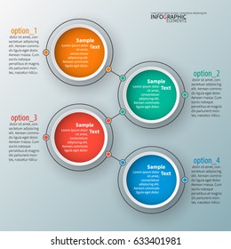 vector abstract 3d paper infographic elements. Circular infographics.