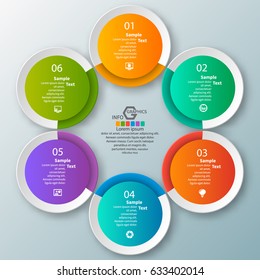 vector abstract 3d paper infographic elements. Circular infographics.