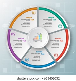 vector abstract 3d paper infographic elements. Circular infographics.