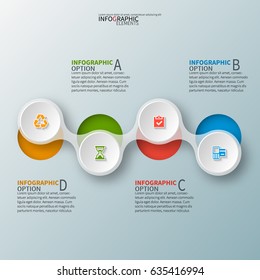 vector abstract 3d paper infographic elements.Circular infographics.