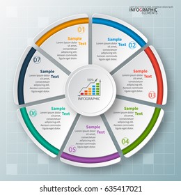vector abstract 3d paper infographic elements.Circular infographics.