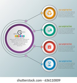 vector abstract 3d paper infographic elements.Circular infographics.