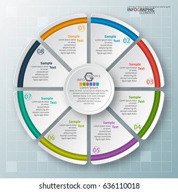 vector abstract 3d paper infographic elements.Circular infographics.