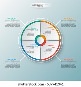 vector abstract 3d paper infographic elements. Circular infographics