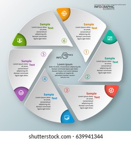 vector abstract 3d paper infographic elements. Circular infographics.