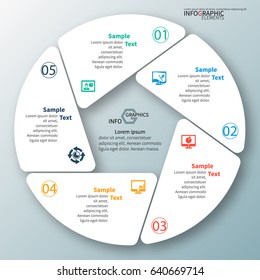 vector abstract 3d paper infographic elements.Circular infographics.