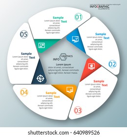 vector abstract 3d paper infographic elements.Circular infographics