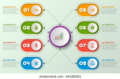 vector abstract 3d paper infographic elements.Circular infographics