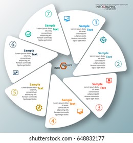 vector abstract 3d paper infographic elements.Circular infographics
