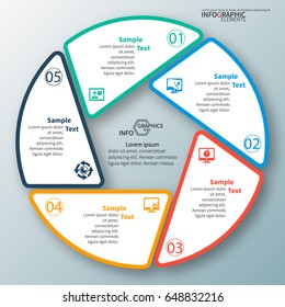 vector abstract 3d paper infographic elements.Circular infographics
