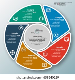 vector abstract 3d paper infographic elements.Circular infographics