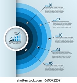 Vector Abstract 3d Paper Infographic Elements.Circular Infographics.