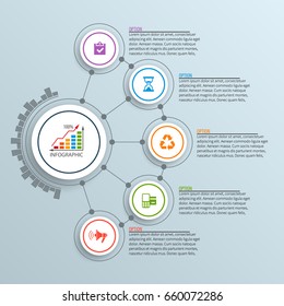 vector abstract 3d paper infographic elements.Circular infographics