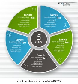 vector abstract 3d paper infographic elements.Circular infographics
