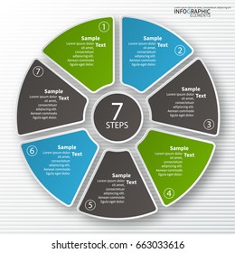 vector abstract 3d paper infographic elements.Circular infographics