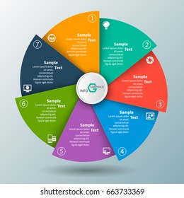 vector abstract 3d paper infographic elements.Circular infographics