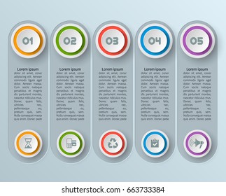 vector abstract 3d paper infographic elements.Business infographics