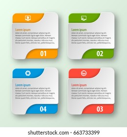 elementos infográficos de papel 3d abstractos vectoriales.infografías empresariales