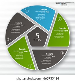 vector abstract 3d paper infographic elements.Circular infographics