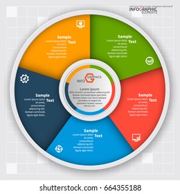 vector abstract 3d paper infographic elements.Circular infographics.