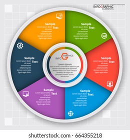 vector abstract 3d paper infographic elements.Circular infographics