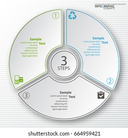 vector abstract 3d paper infographic elements.Circular infographics.