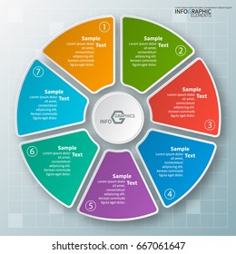 vector abstract 3d paper infographic elements.Circular infographics