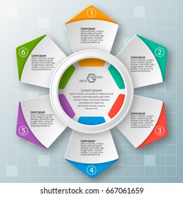 vector abstract 3d paper infographic elements.Circular infographics