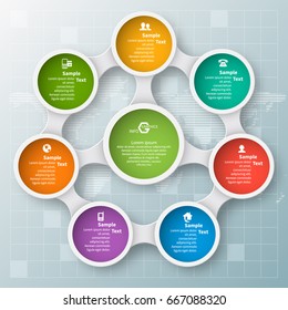 vector abstract 3d paper infographic elements.Circular infographics