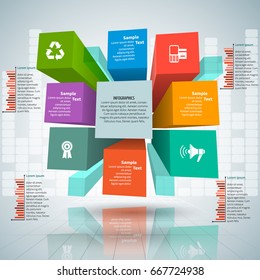vector abstract 3d paper infographic elements.Business infographics.