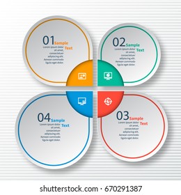 vector abstract 3d paper infographic elements.Circular infographics