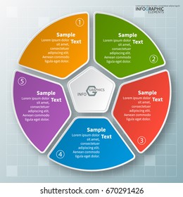 vector abstract 3d paper infographic elements.Circular infographics