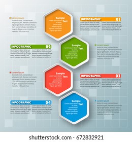 vector abstract 3d paper infographic elements.Hexagon infographics.Honeycomb design