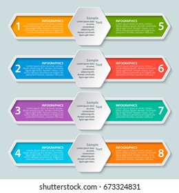vector abstract 3d paper infographic elements.Hexagon infographics.Honeycomb design