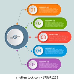 vector abstract 3d paper infographic elements.Circular infographics.