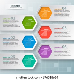 vector abstract 3d paper infographic elements.Hexagon infographics.Honeycomb design