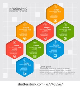 vector abstract 3d paper infographic elements.Hexagon infographics.Honeycomb design