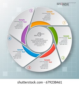 vector abstract 3d paper infographic elements.Circular infographics