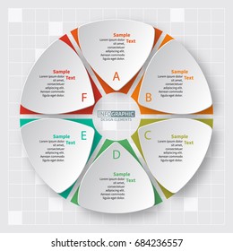 vector abstract 3d paper infographic elements.Circular infographics