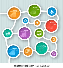 vector abstract 3d paper infographic elements.Circular infographics